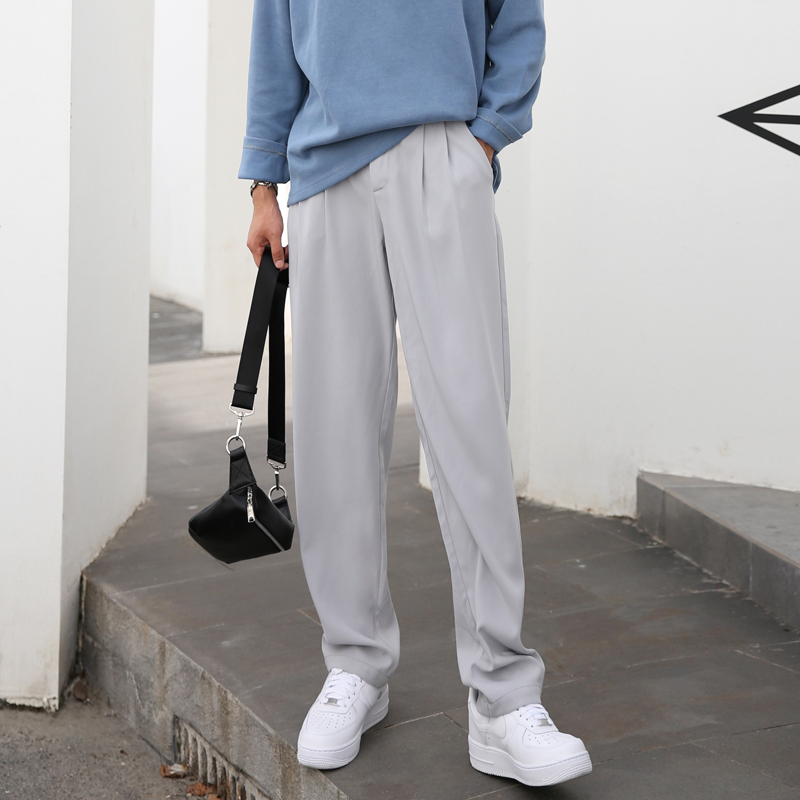 ワイドパンツ メンズ 高身長向け ドレープ感 ストレートワイドパンツ