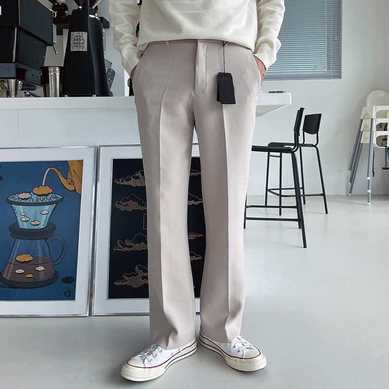 ワイドパンツ メンズ シンプル直線ストレートワイドスラックス