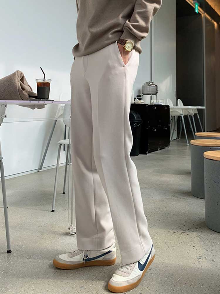 ワイドパンツ メンズ シンプル直線ストレートワイドスラックス