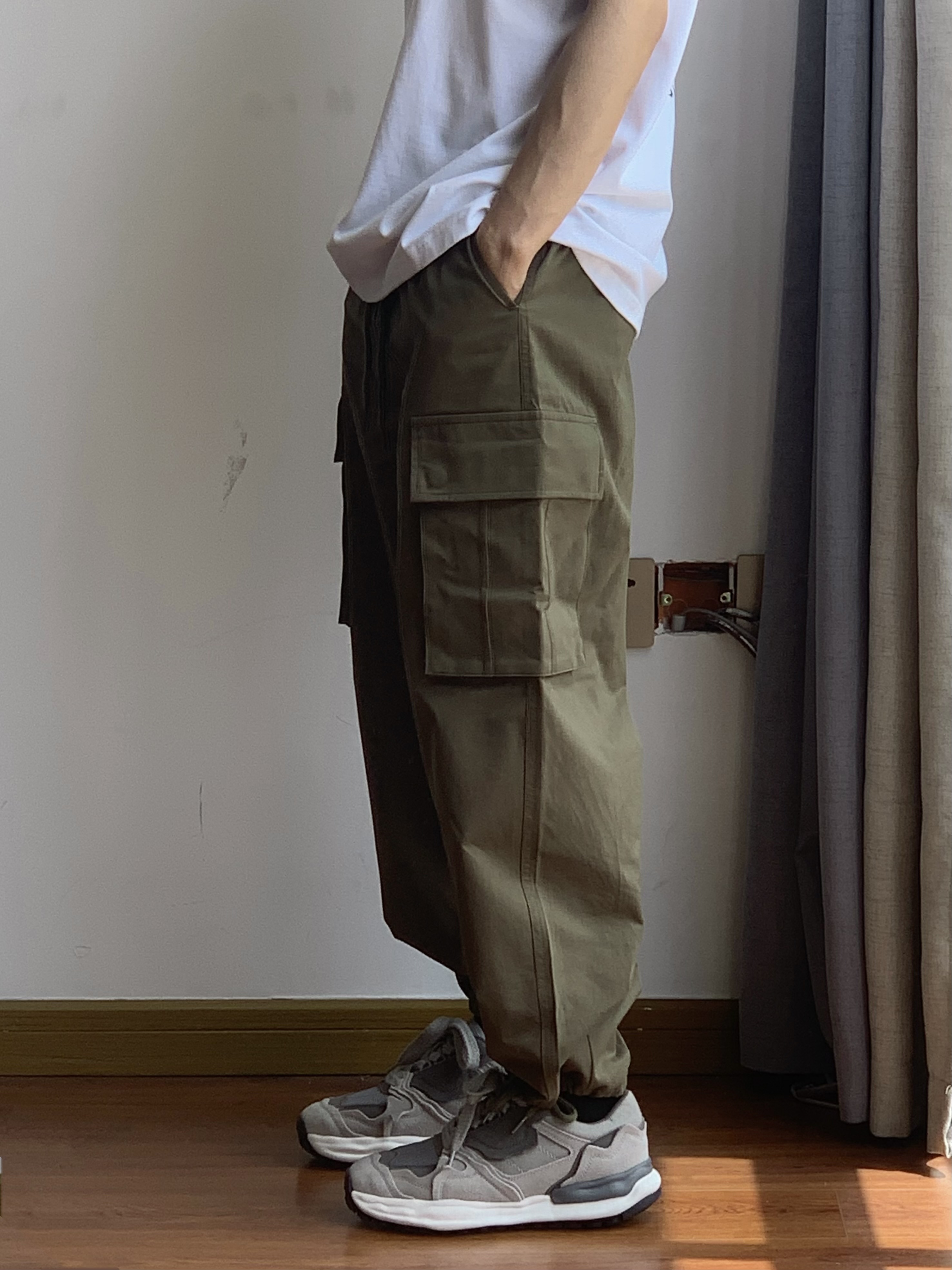 ワイドパンツ メンズ ユニセックス 多機能ポケット ワイドカーゴパンツ