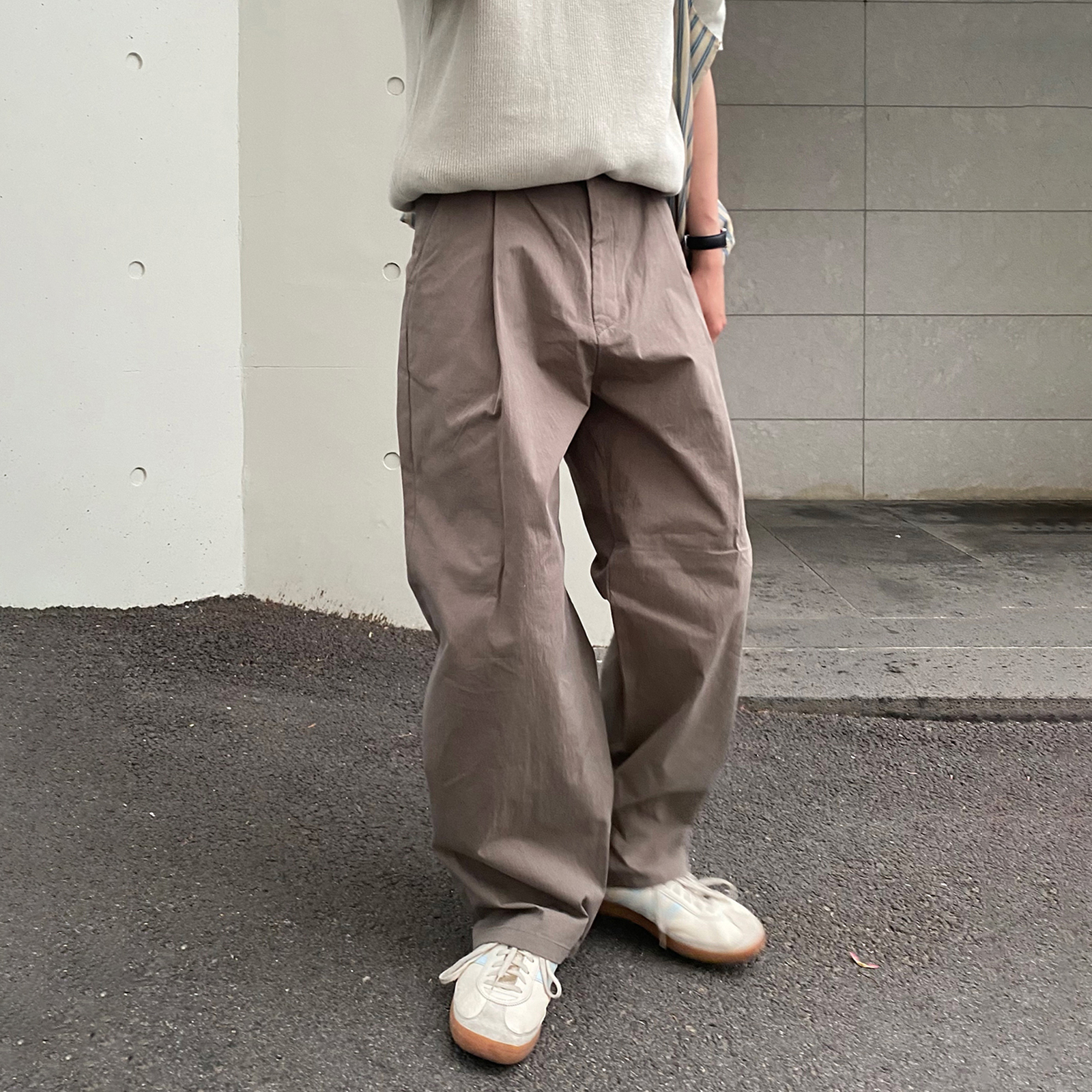 ストレートシルエット ワイドパンツ メンズ