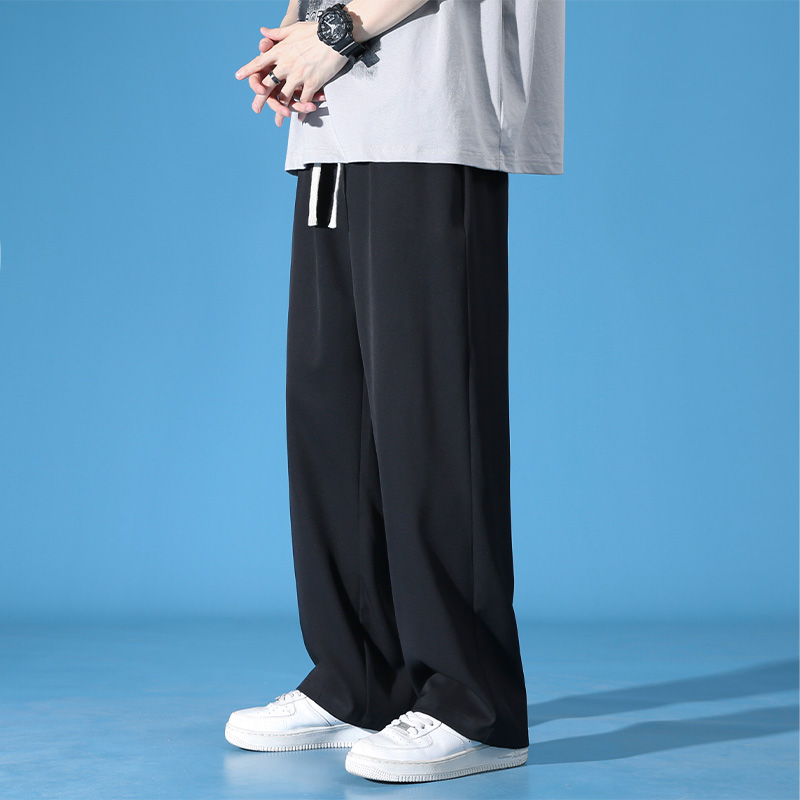 ワイドパンツ メンズ ドレープ感絹のような質感ワイドパンツ