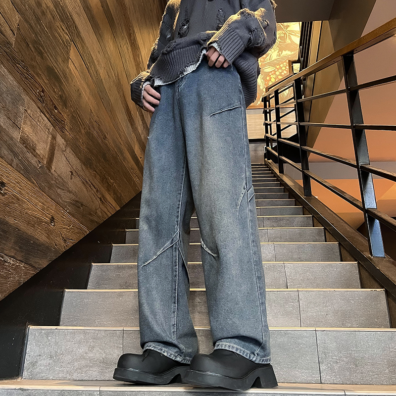 ワイドパンツ メンズ ストリート系ワイドデニムパンツ
