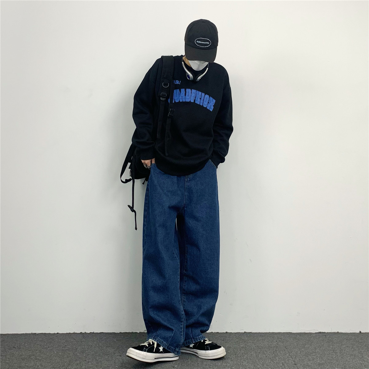 ワイドパンツ メンズ ゆったりシルエット極太ワイドデニム
