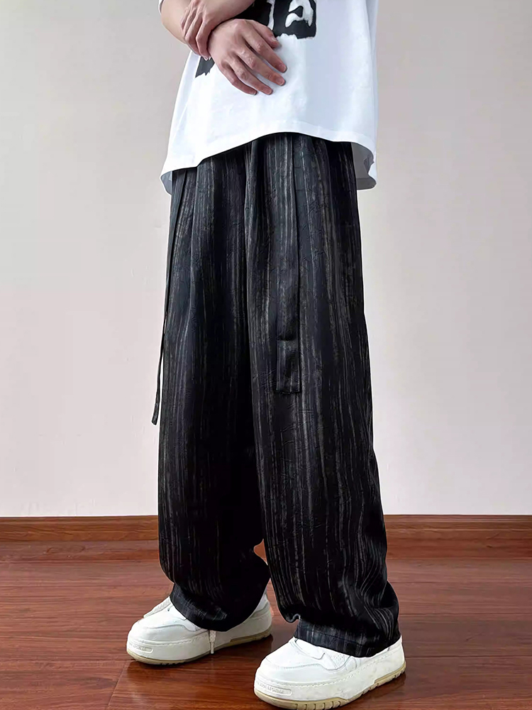 薄手ストレート ワイドパンツ メンズ