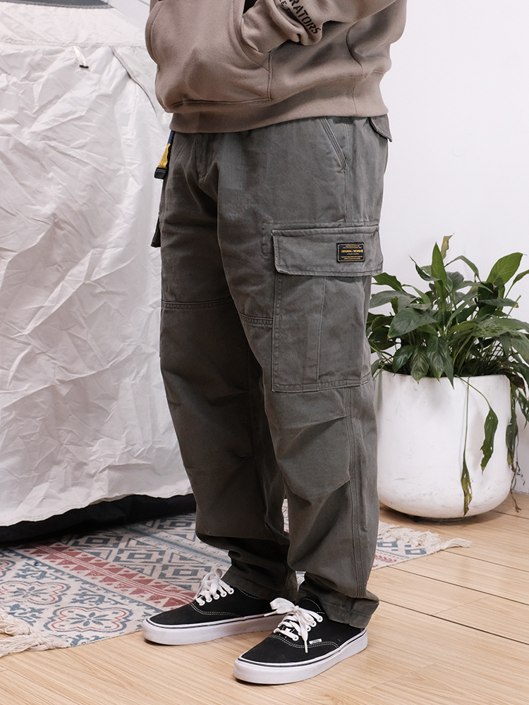ワイドパンツ メンズ サイドポケット付き耐久ワイドカーゴパンツ