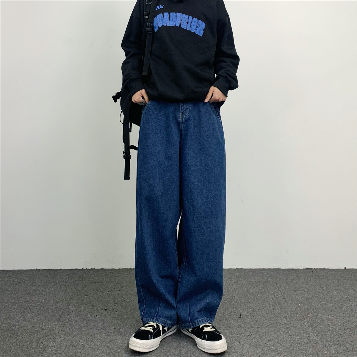 ワイドパンツ メンズ ゆったりシルエット極太ワイドデニム