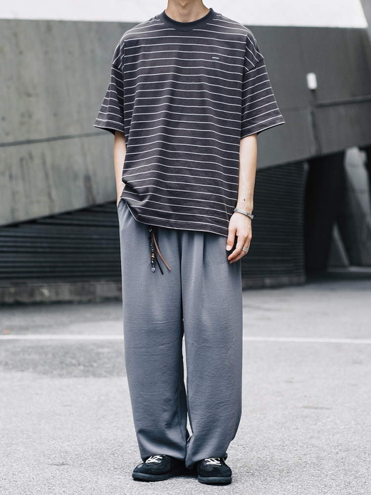 ワイドパンツ メンズ 超軽量ドレープ素材ワイドパンツ