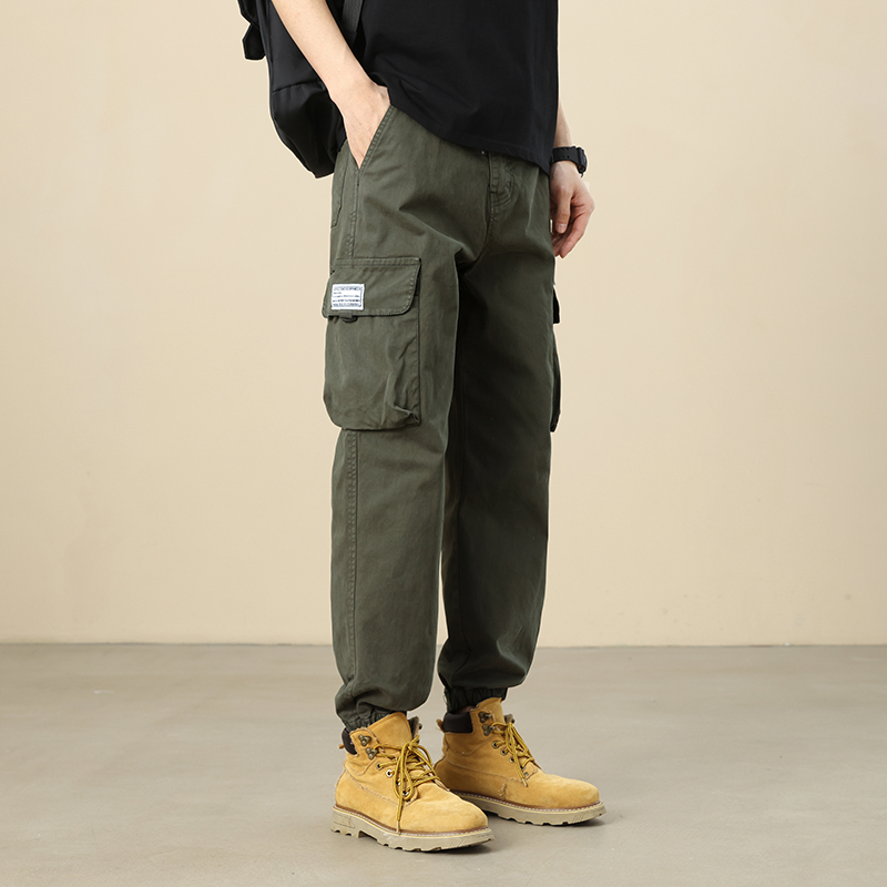 ワイドパンツ メンズ 綿100％ストレートワイドカーゴパンツ