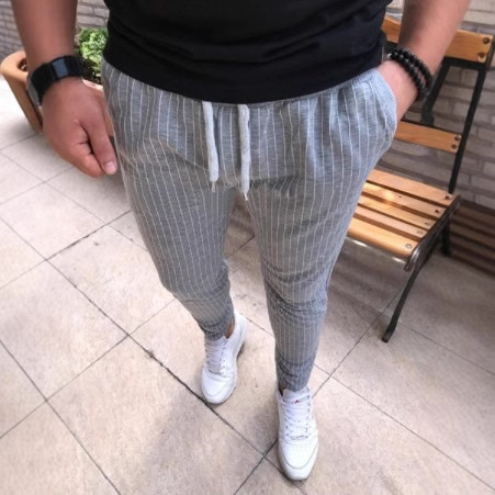 ワイドパンツ メンズ メンズ縦縞デザイン細身休闲パンツ