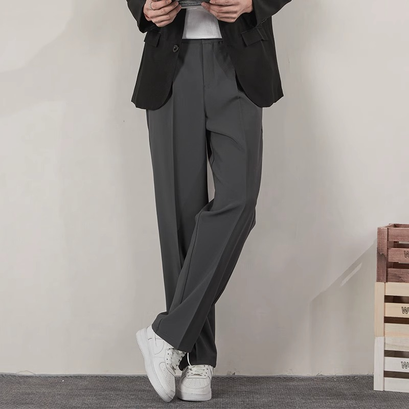ワイドパンツ メンズ 直線シルエット ドレープ感 スラックス