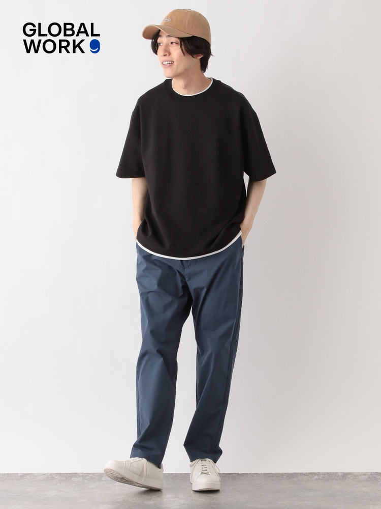 ワイドパンツ メンズ メンズワイドシルエット長ズボン休闲パンツ