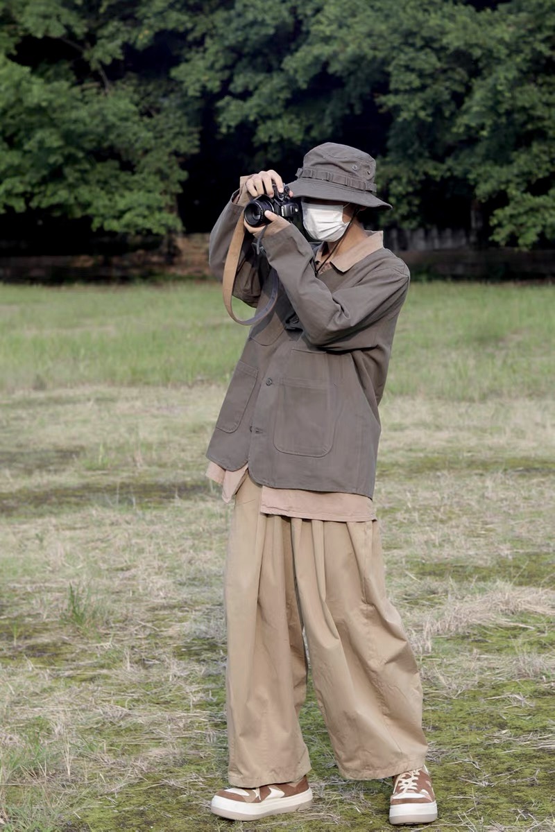 ワイドパンツ メンズ レトロ風超ワイドカーゴパンツ