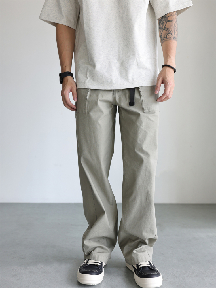 ワイドパンツ メンズ 軽量コットン素材ワイドカーゴパンツ