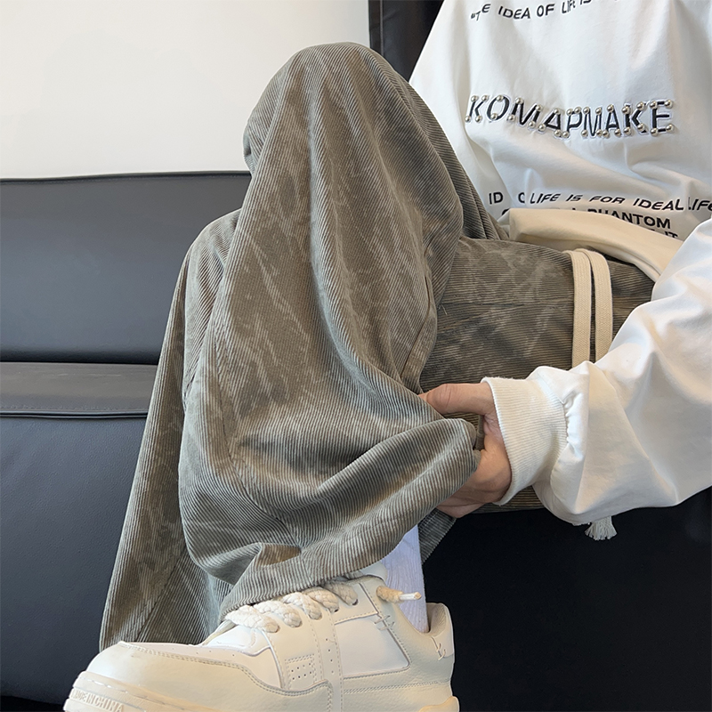 ワイドパンツ メンズ コーデュロイワイドパンツ ストレート