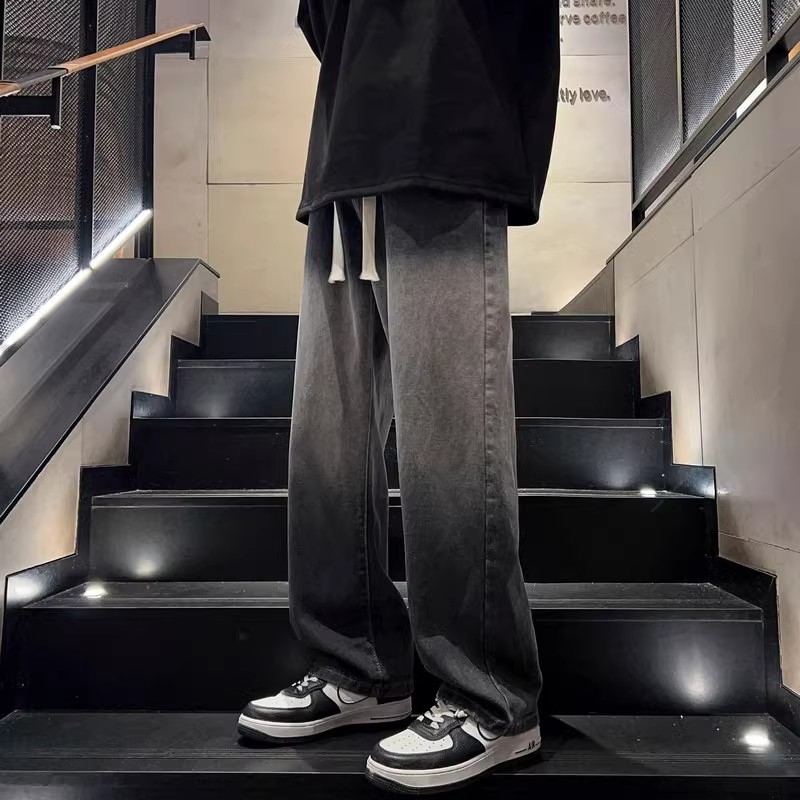 ワイドパンツ メンズ グラデーションストレートワイドデニム