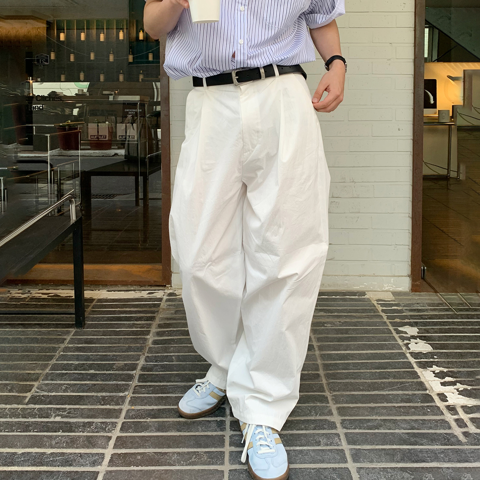 ストレートシルエット ワイドパンツ メンズ