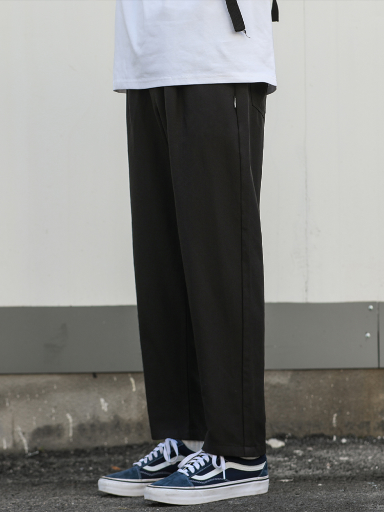 ワイドパンツ メンズ レトロ風ストレート九分丈ワイドパンツ