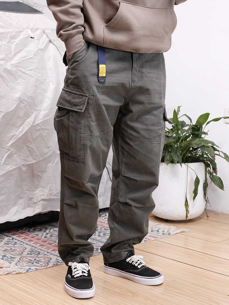 ワイドパンツ メンズ サイドポケット付き耐久ワイドカーゴパンツ