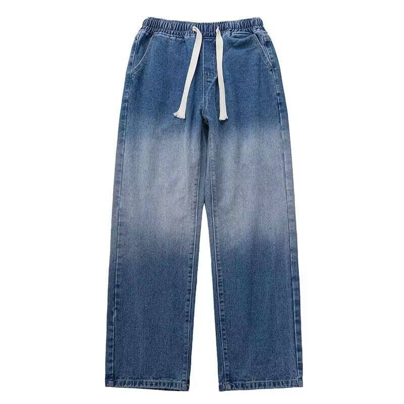ワイドパンツ メンズ グラデーション加工ストリート風ワイドジーンズ