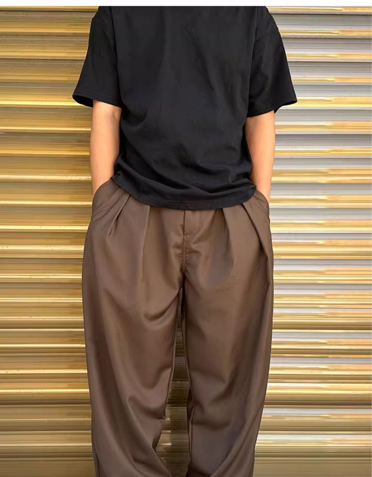 ワイドパンツ メンズ 上質感ワイドハレムスラックス
