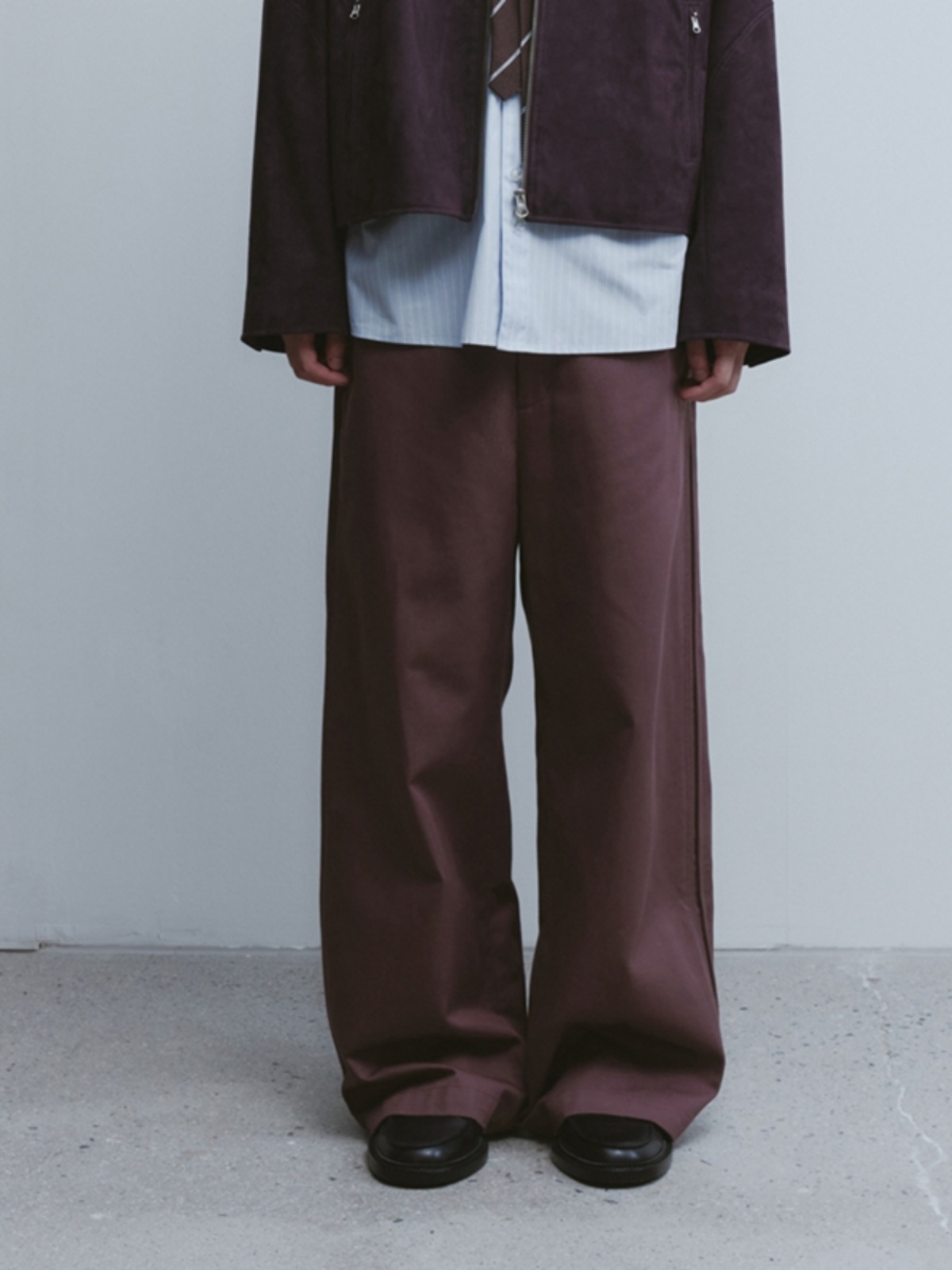 ワイドパンツ メンズ 高身長向け細身ストレートワイドパンツ