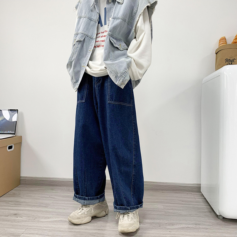 ワイドパンツ メンズ ゆったりストレート ワイドデニムパンツ