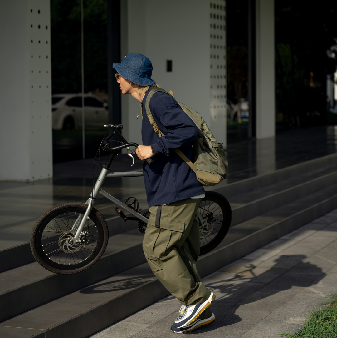 メンズワイドパンツ 機能性抜群多収納ポケット付きゆったりシルエット長ズボン