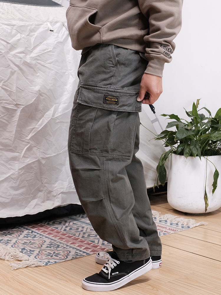 ワイドパンツ メンズ サイドポケット付き耐久ワイドカーゴパンツ