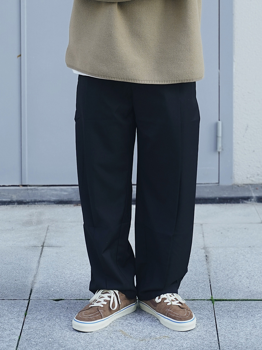 ワイドパンツ メンズ ダブルプリーツ ワイドスラックス