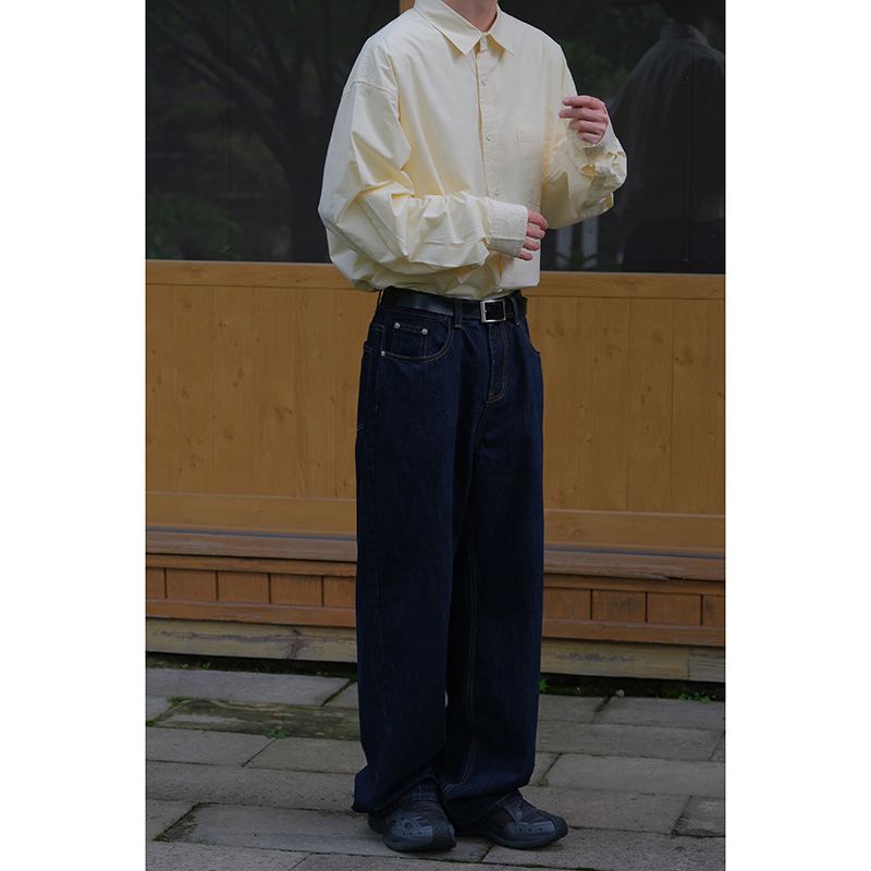 ワイドパンツ メンズ オーバーサイズ デニムワイドパンツ