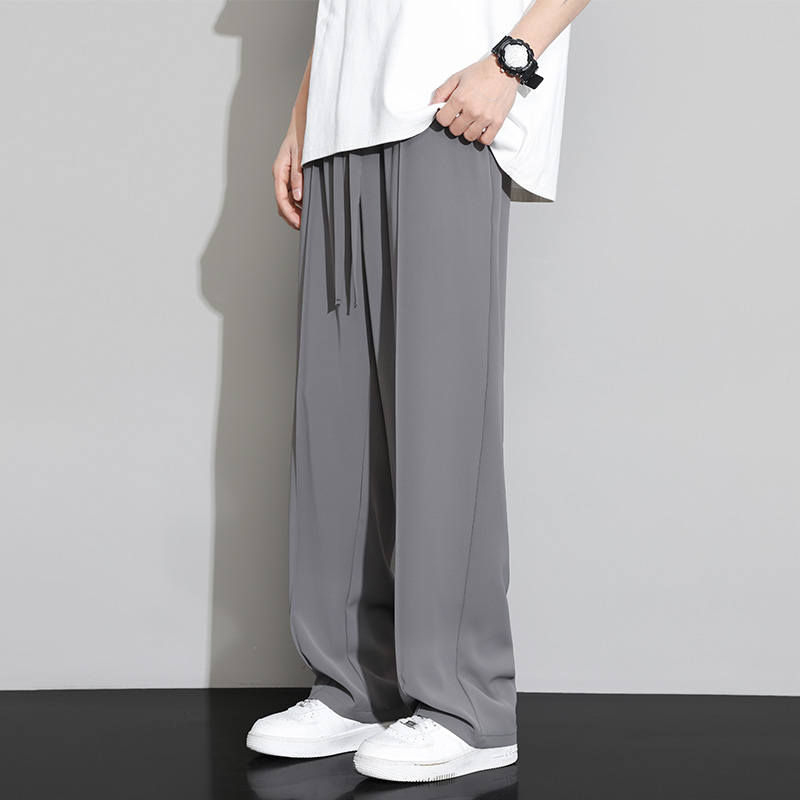 ワイドパンツ メンズ シルクタッチストレート ワイドパンツ