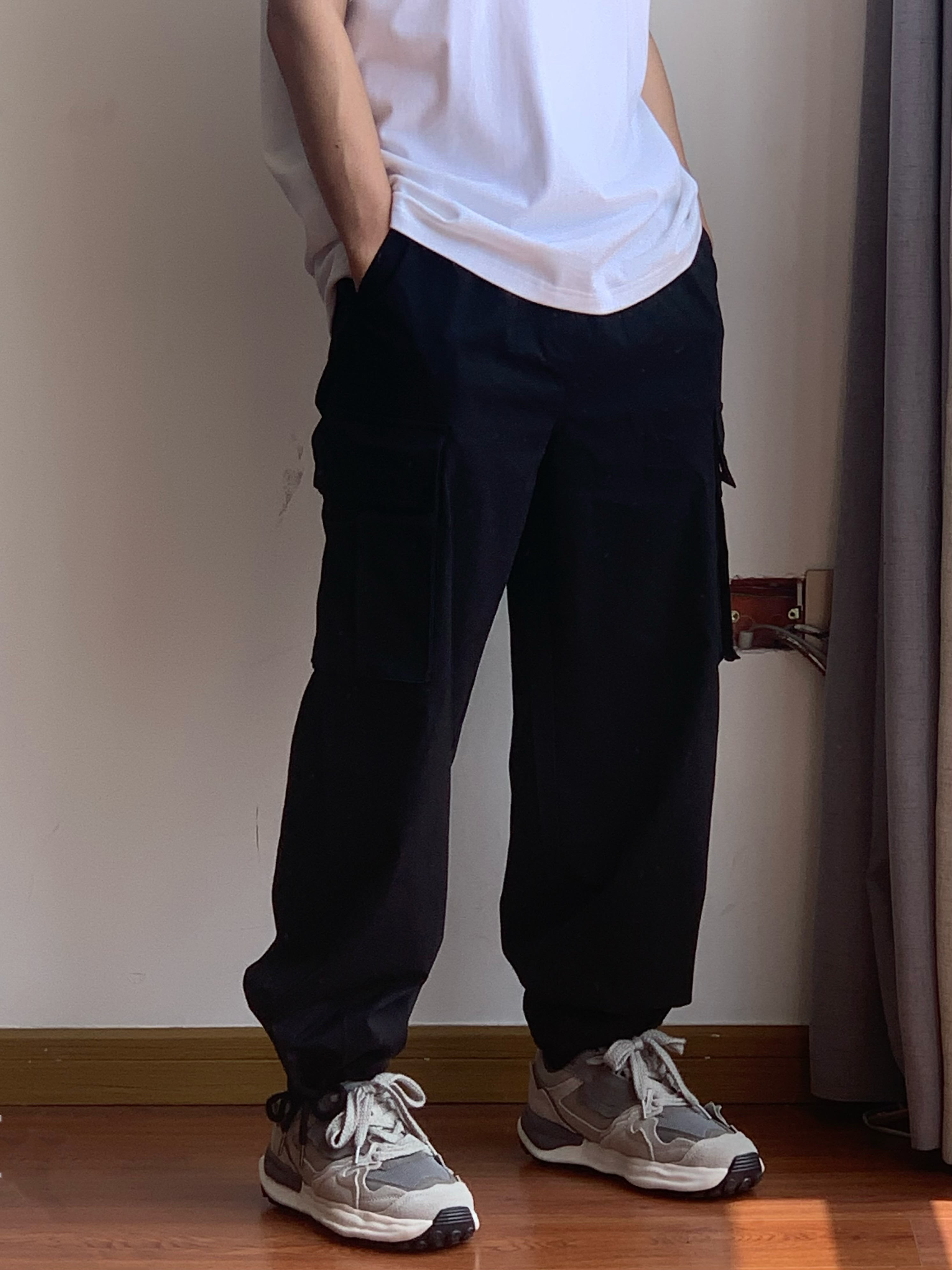 ワイドパンツ メンズ ユニセックス 多機能ポケット ワイドカーゴパンツ