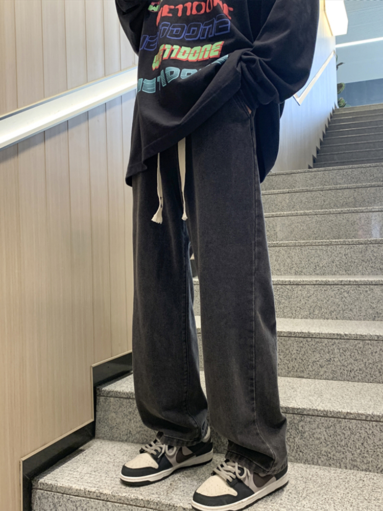 ワイドパンツ メンズ ゆったりストレートデニムワイドパンツ