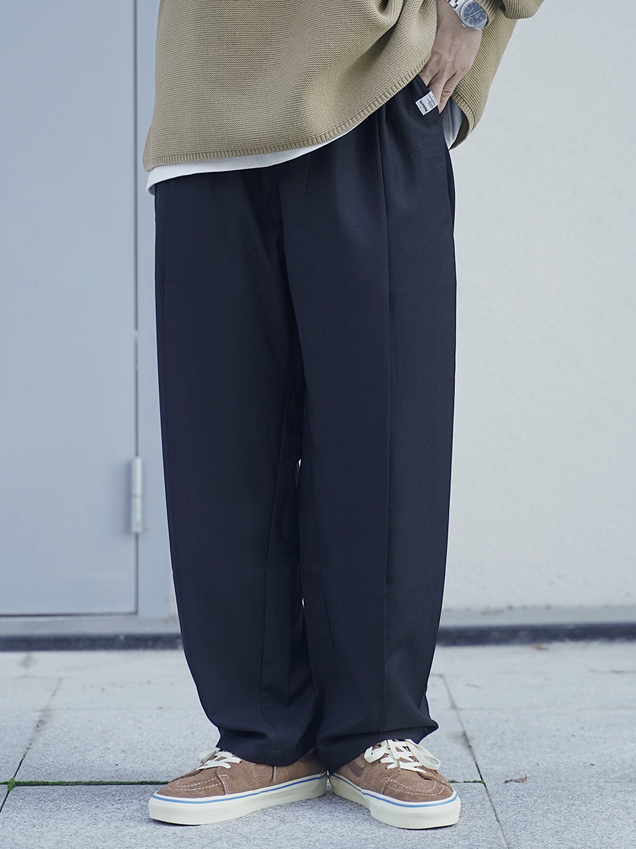 ワイドパンツ メンズ ダブルプリーツ ワイドスラックス