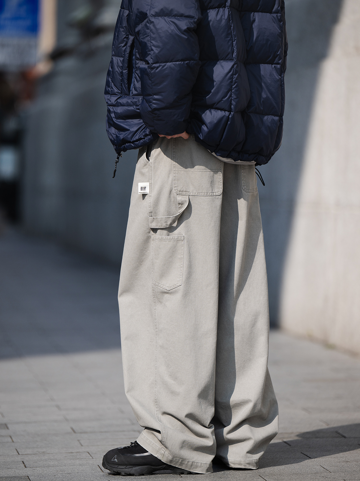 ワイドパンツ メンズ ゆったり純綿ストレートカーゴパンツ