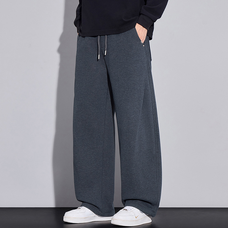 メンズワイドパンツ ゆったりワイドシルエット裏起毛スウェットパンツ