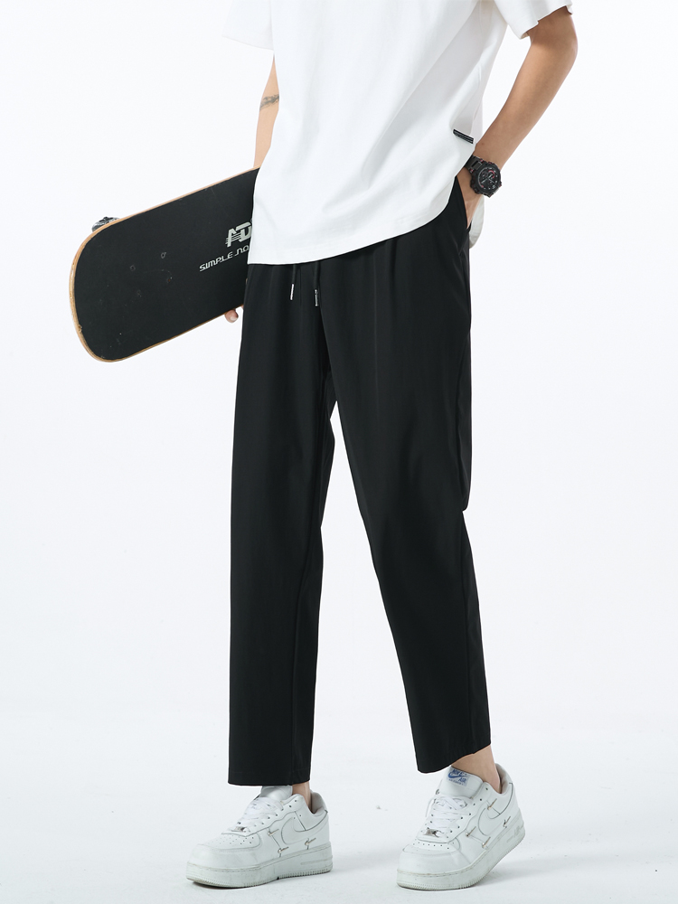 ワイドパンツ メンズ ドローコード快適ストレートワイドパンツ