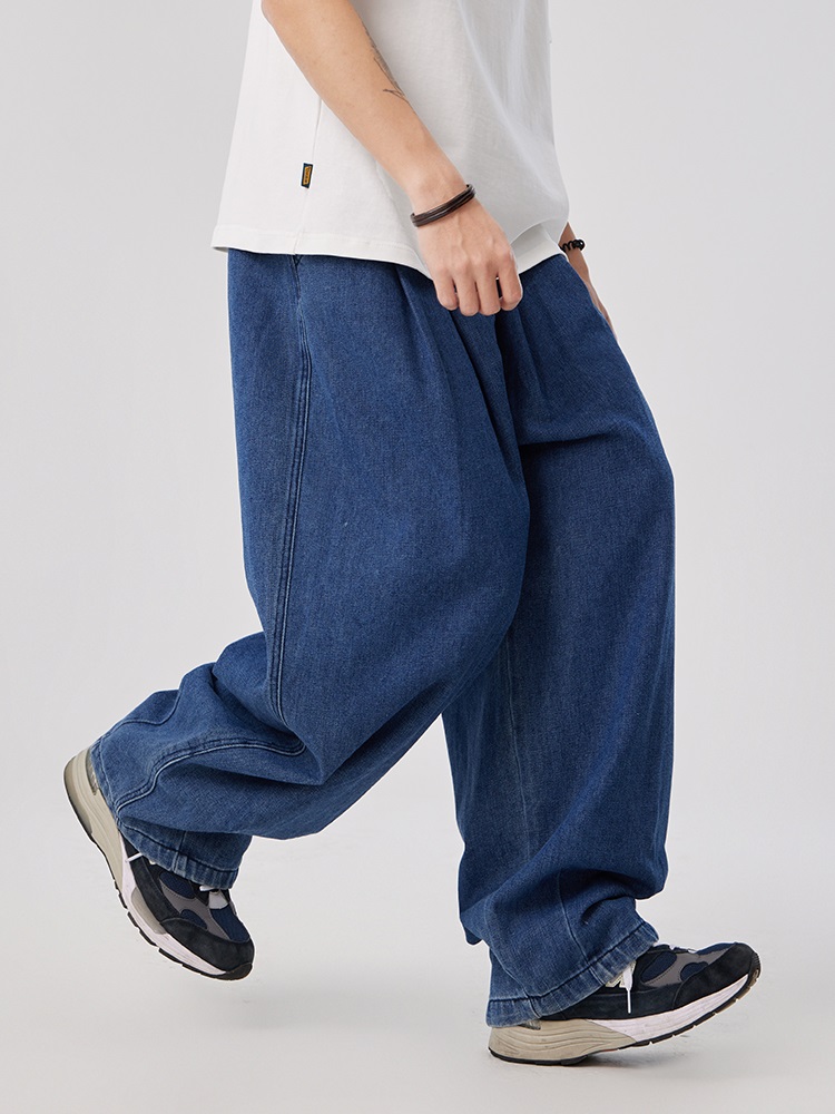 ワイドパンツ メンズ ヴィンテージ風バルーンワイドデニム