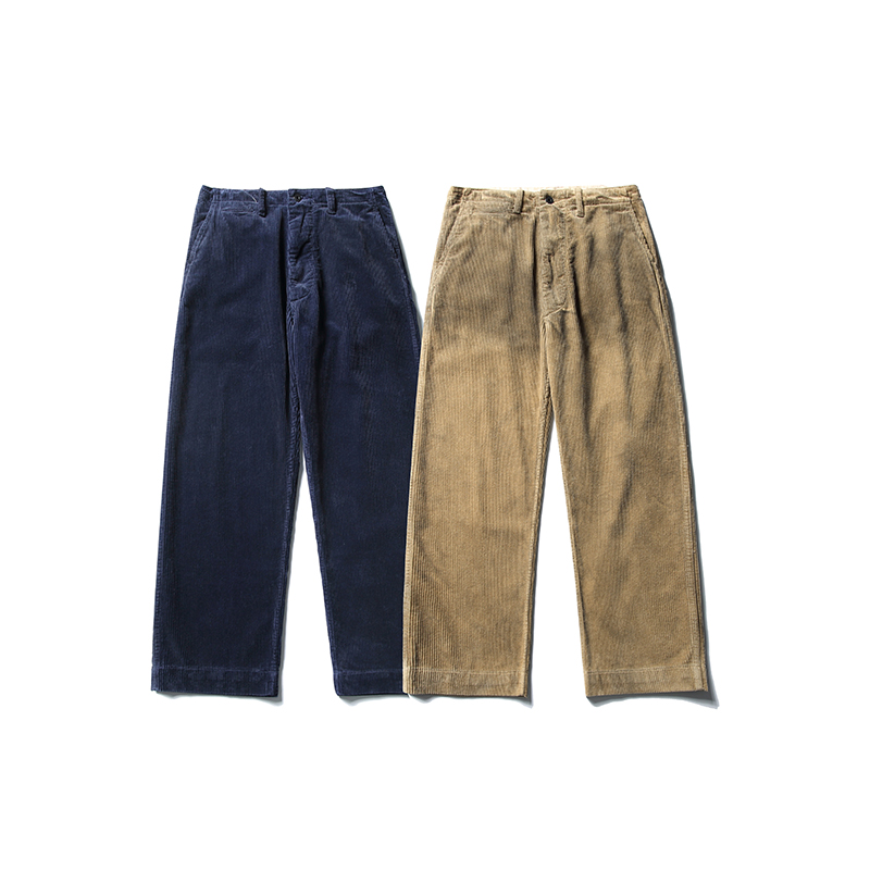 メンズワイドパンツ コーデュロイ素材ゆったりシルエットワイドスラックス