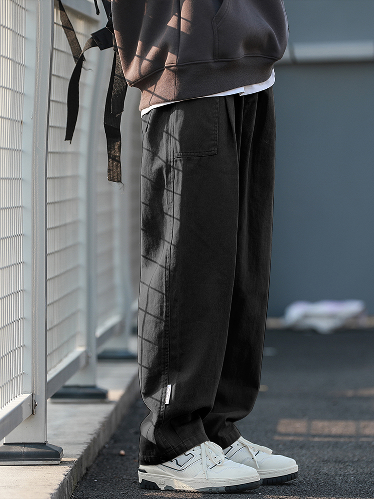 ワイドパンツ メンズ レトロ風ストレートワイドカーゴパンツ