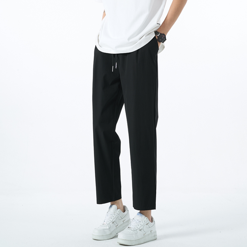 ワイドパンツ メンズ ドローコード快適ストレートワイドパンツ
