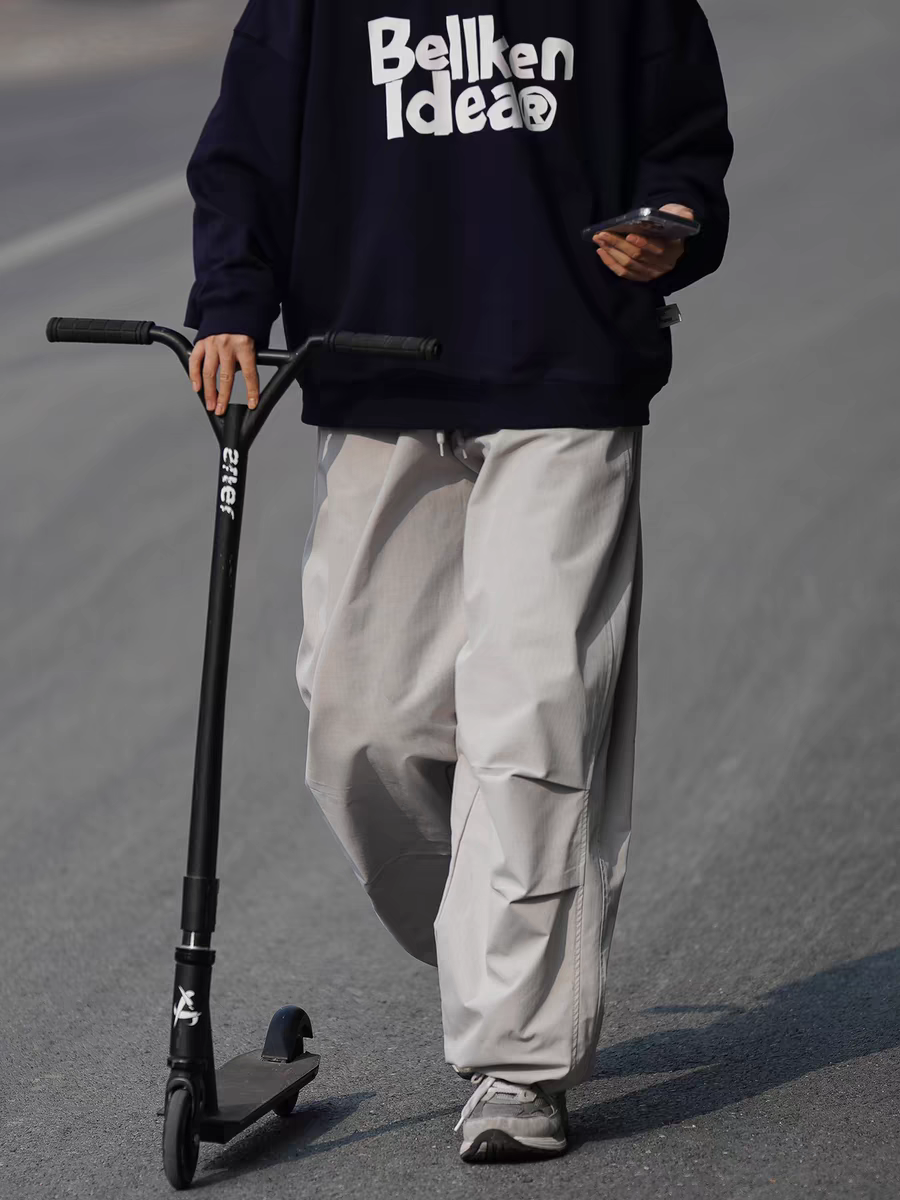 ワイドパンツ メンズ リラックス感抜群 ドローコード ワイドパンツ