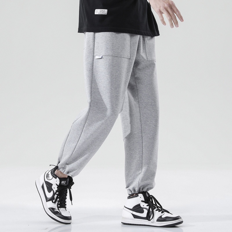 メンズワイドパンツ ゆったりシルエット裾絞りジョガーパンツ