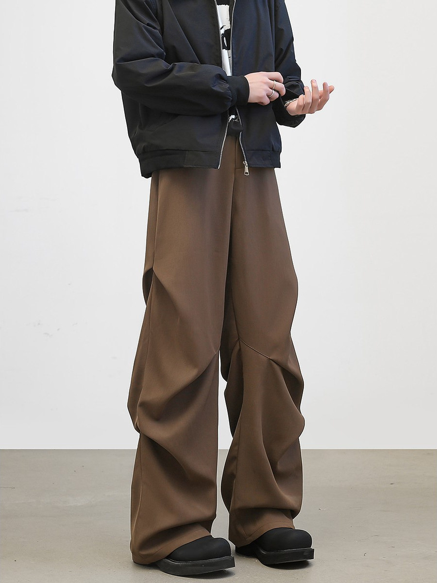 ワイドパンツ メンズ ドレープ感たっぷり極太ワイドパンツ