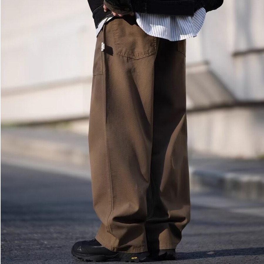 ワイドパンツ メンズ レトロ風ストレートカーゴパンツ