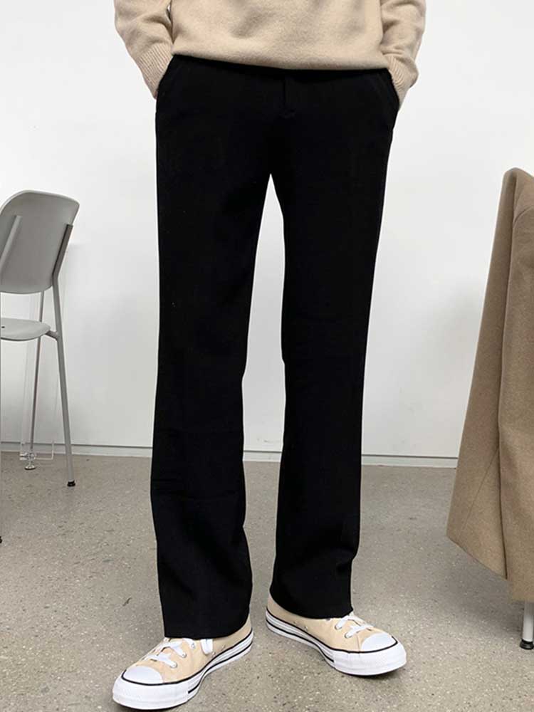 ワイドパンツ メンズ シンプル直線ストレートワイドスラックス