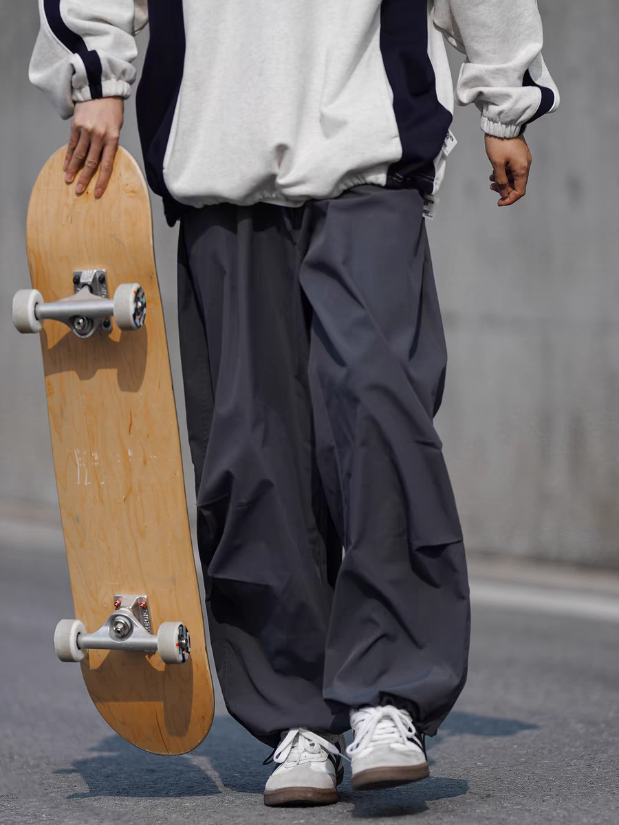ワイドパンツ メンズ リラックス感抜群 ドローコード ワイドパンツ