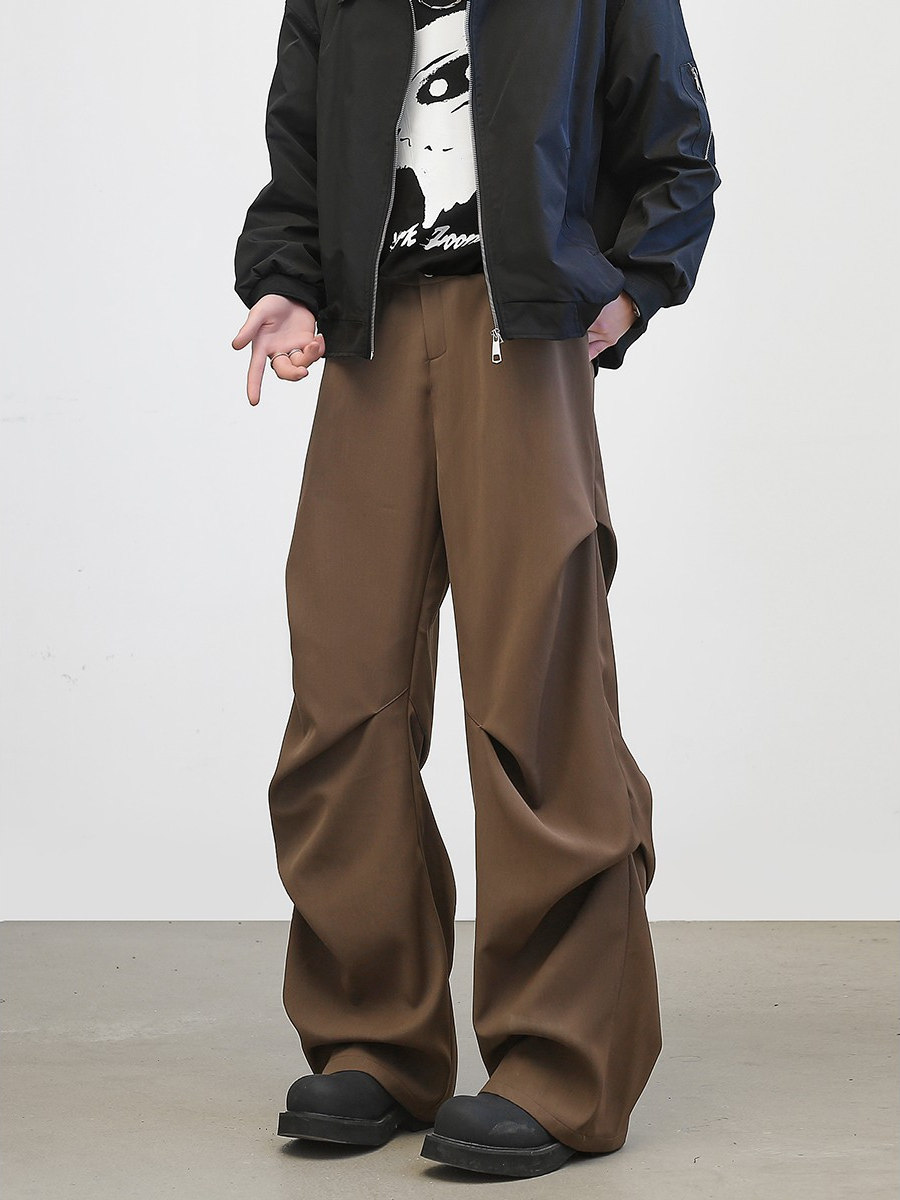 ワイドパンツ メンズ ドレープ感たっぷり極太ワイドパンツ