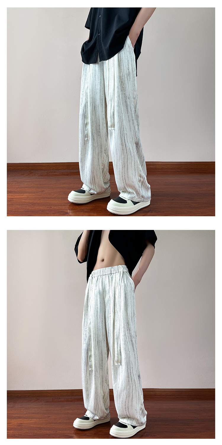薄手ストレート ワイドパンツ メンズ